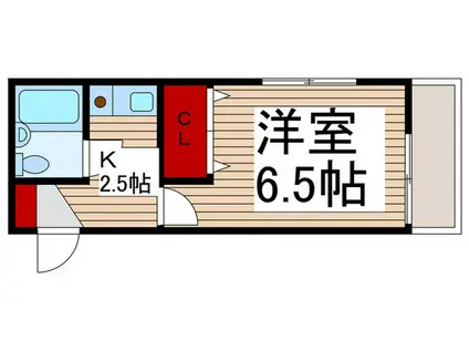 JUN 新所沢 A(1K/3階)の間取り写真