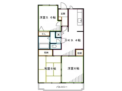 メゾングレージュ(3DK/1階)の間取り写真