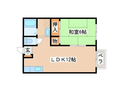 メゾンドさとう(1LDK/2階)の間取り写真