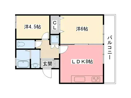 ファーストマンション(2LDK/4階)の間取り写真