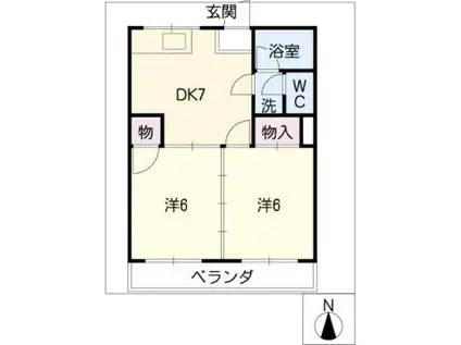 松野マンション(2DK/4階)の間取り写真
