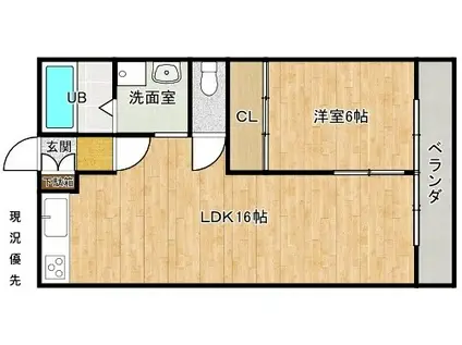IDEA HOUSE(1LDK/3階)の間取り写真