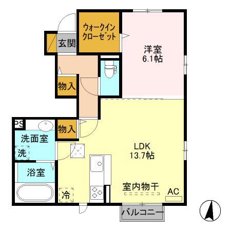 グランドハウス 101(1LDK/1階)の間取り写真