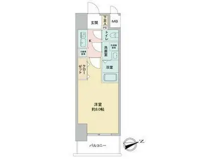 S-RESIDENCE四日市元町(1K/2階)の間取り写真