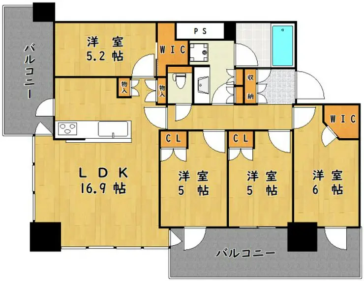 ライオンズタワー柏 24階階 間取り