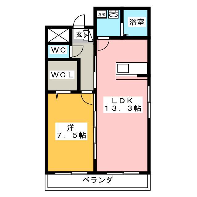 CALM21(1LDK/4階)の間取り写真