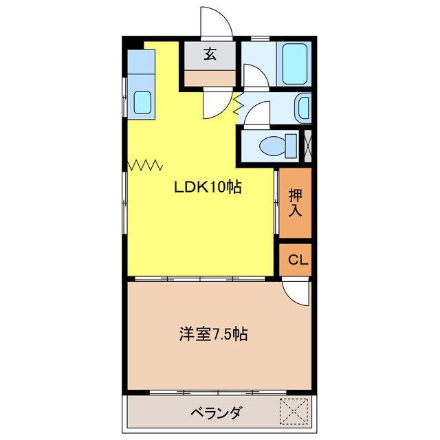 ルクシーヴァ穂積(1LDK/3階)の間取り写真