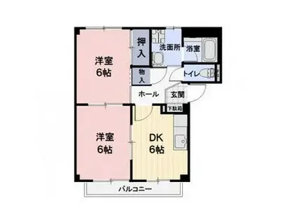 SURPLUSTWOJOY(2DK/2階)の間取り写真