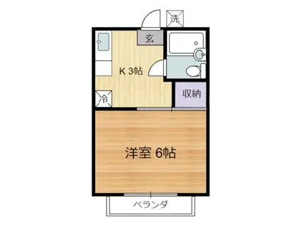 メゾンリビエラ(1K/2階)の間取り写真