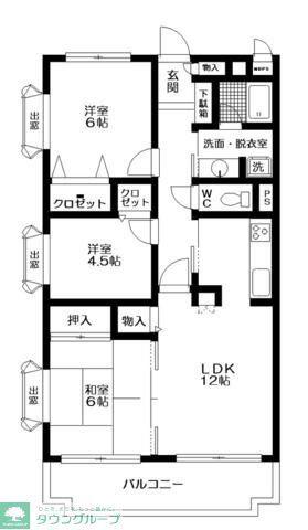 日神パレステージ深谷(3LDK/4階)の間取り写真