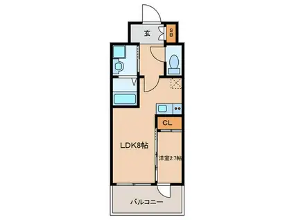 アドバンス京都クラッセ(1LDK/3階)の間取り写真