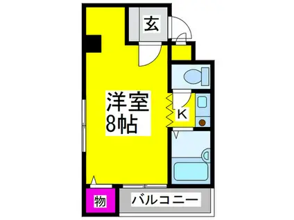 ベストペア幸(1K/1階)の間取り写真