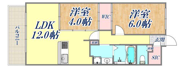 LIVECASA西宮(2LDK/7階)の間取り写真