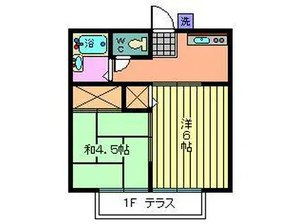 カナディアンハイツヤマサキ(2K/2階)の間取り写真