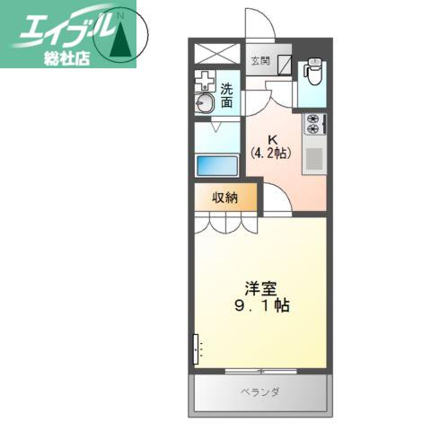 カーサY(1K/1階)の間取り写真