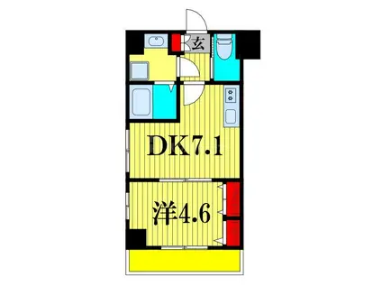 ステイビルII(1DK/7階)の間取り写真