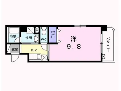 グリーンコートIII番館(1K/3階)の間取り写真