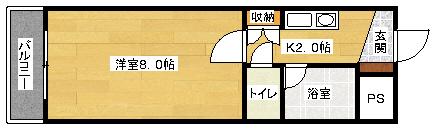 HOPE93(1K/1階)の間取り写真