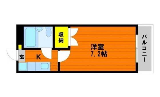 ウエストプラザ新保(1K/2階)の間取り写真