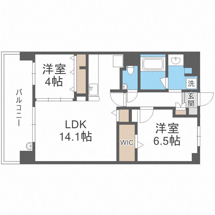 ポラリス松ヶ枝(2LDK/5階)の間取り写真