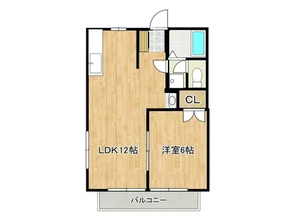 ツインヒルズB(1LDK/1階)の間取り写真