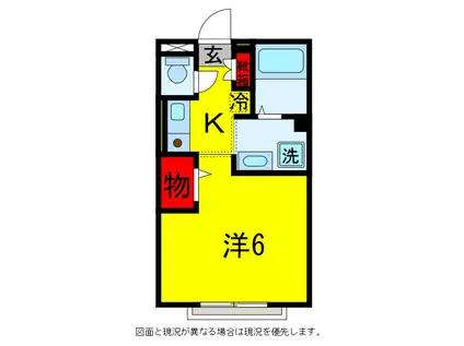 コンフォートヒル(1K/2階)の間取り写真