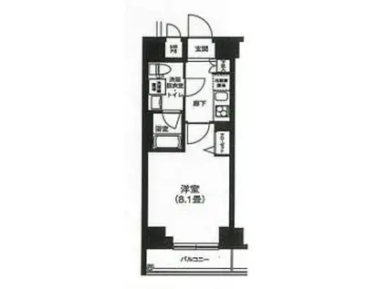 アイル プレミアム東京府中(1K/7階)の間取り写真