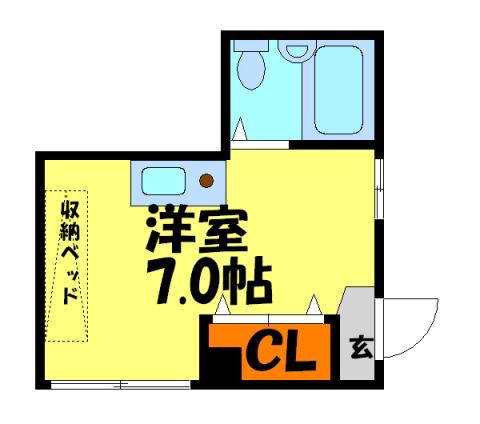 福田総合建設ビル(1K/3階)の間取り写真