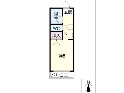 サントピア津田(ワンルーム/2階)の間取り写真