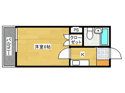 ロイヤル東雲(1K/4階)の間取り写真