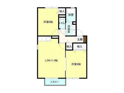 コスモスハイム III(2LDK/2階)の間取り写真