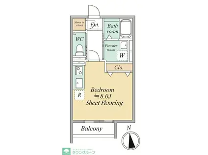 MOCXION KYODO(ワンルーム/1階)の間取り写真