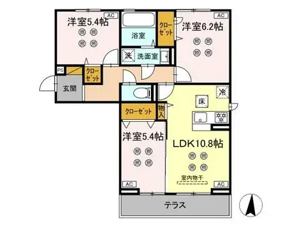 サリサ.K(3LDK/1階)の間取り写真