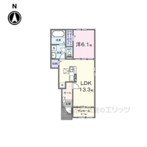 ベラーノ1(1LDK/1階)の間取り写真