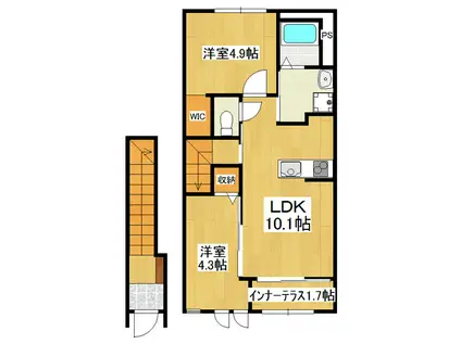 EXELLENT PALACE(2LDK/2階)の間取り写真