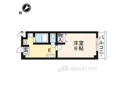 カルムパーチェス(1K/4階)の間取り写真