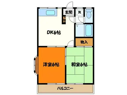 メゾンフォーレ(2DK/1階)の間取り写真