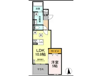 ブルー・コーラル(1LDK/2階)の間取り写真