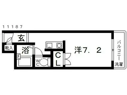 さんさん軽里(ワンルーム/5階)の間取り写真