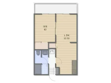 コーポメイ&マイT(1LDK/1階)の間取り写真