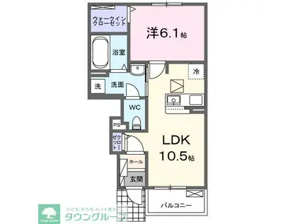 グラン クリュA(1LDK/1階)の間取り写真