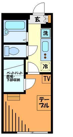 レオパレス歩(1K/2階)の間取り写真