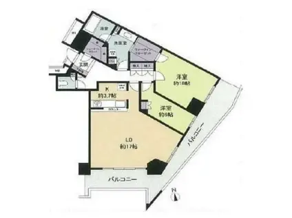 キャピタルマークタワー(2LDK/35階)の間取り写真