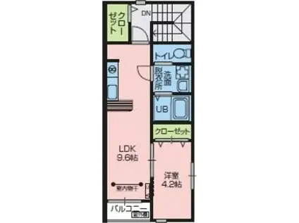 ARVO(1LDK/2階)の間取り写真