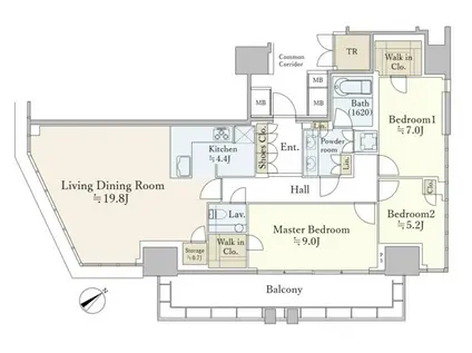 プラウドタワー渋谷(3LDK/18階)の間取り写真