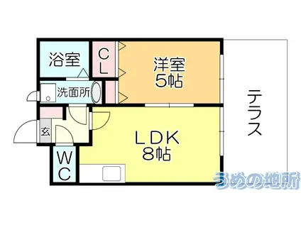 ランドベアー21II(1LDK/1階)の間取り写真