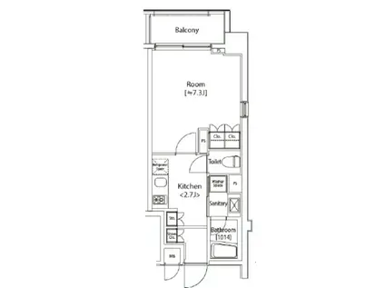 カスタリア雪谷(1K/7階)の間取り写真