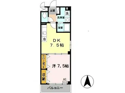 アージュ・ヴェール(1DK/1階)の間取り写真