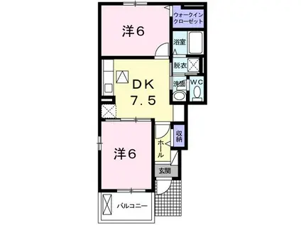 リーオ セルカ(2DK/1階)の間取り写真