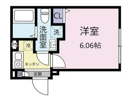 EXENTIA MOTOHASUNUMA(1K/1階)の間取り写真